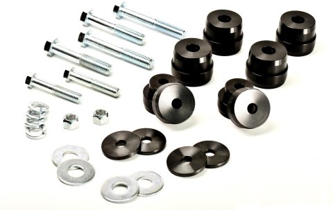 Proforged Billet Aluminum Body Mount Bushings 134-10005 Bushings, Aluminum, Interlocking, Hardware Included, Black, Buick, Chevy, Olds, Pontiac, Kit thumbnail 2
