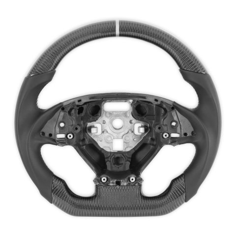 Drake Steering Wheels for 2014-2019 CORVETTE - CV950-21 Wheel, Carbon Fiber with Leather Grips, 3 Spoke, Flat Bottom, Silver Stitching, Reuse Airbag and Factory Controls, Chevrolet, Corvette, Each thumbnail 6