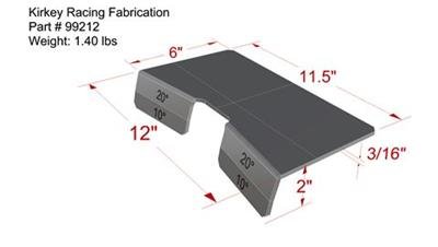 Kirkey Seat Mounting Brackets 99212 Mount, Rear of Seat, Aluminum, Natural, 3/16 in. Thickness, 38, 39, 41, 55, and 65 Series Seats, Each thumbnail 2