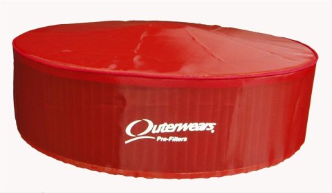 Outerwears Prefilters 10-1246 Air Cleaner Pre-Filter, with Top, Polyester, Red, 14 in. Diameter, 3 in. Height, Each thumbnail 1