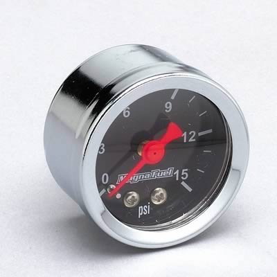 MagnaFuel Analog Fuel Pressure Gauges MP-0101 Gauge, Pressure, 0-15 psi, 1 1/2 in., Analog, Mechanical, Black Face, Each thumbnail 1