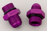 MagnaFuel Fuel Pump Fitting Kits MP-3614 Fittings, Straight, Two -12 AN Male O-Ring Fittings, One -12 AN In, One -10 AN Out, Aluminum, Purple, Pair thumbnail 2