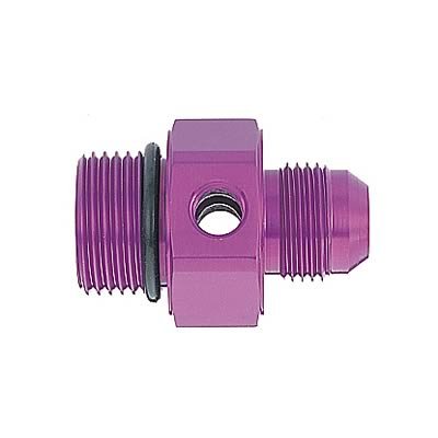 MagnaFuel Pressure Gauge Adapters MP-3064 Adapter, -10 AN Male, -12 AN Male O-Ring, 1/8 in. NPT Port, Aluminum, Purple Anodized, Each thumbnail 3