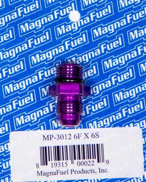 MagnaFuel AN Flare-to-Straight Adapters MP-3012 Fitting, Adapter, to Straight Cut, Straight, Aluminum, Purple Anodized, -6 AN, -6 AN, Each thumbnail 3