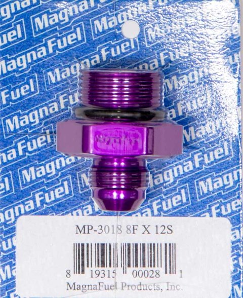 MagnaFuel AN Flare-to-Straight Adapters MP-3018 Fitting, Adapter, to Straight Cut, Straight, Aluminum, Purple Anodized, -8 AN, -12 AN, Each thumbnail 3