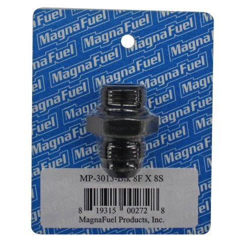 MagnaFuel AN Flare-to-Straight Adapters MP-3013-BLK Fitting, Adapter, to Straight Cut, Straight, Aluminum, Black Anodized, -8 AN, -8 AN, Each thumbnail 2
