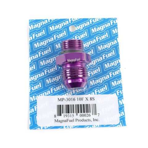 MagnaFuel AN Flare-to-Straight Adapters MP-3016 Fitting, Adapter, to Straight Cut, Straight, Aluminum, Purple Anodized, -10 AN, -8 AN, Each thumbnail 4