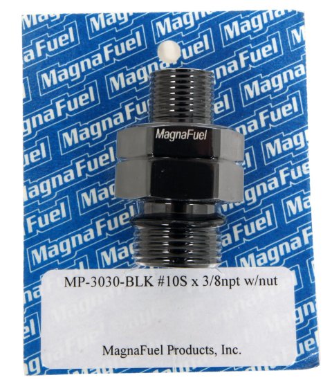 MagnaFuel Couplers MP-3030-BLK Fitting, Adapter, Straight Cut to NPT, Straight, Aluminum, Black Anodized, -10 AN, 3/8 in. NPT, Each thumbnail 3