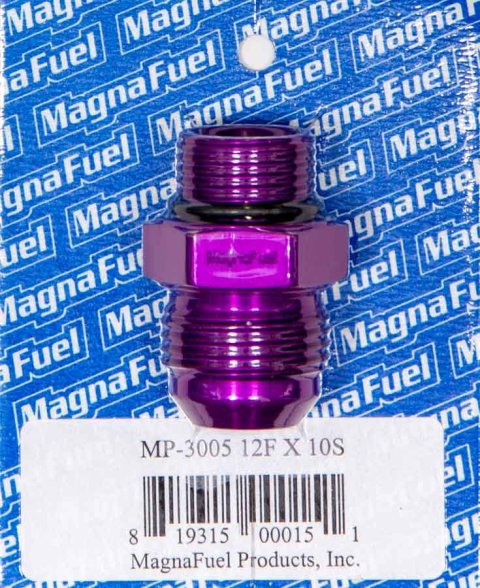 MagnaFuel AN Flare-to-Straight Adapters MP-3005 Fitting, Adapter, to Straight Cut, Straight, Aluminum, Purple Anodized, -12 AN, -10 AN, Each thumbnail 3