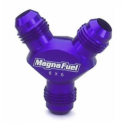 MagnaFuel Y-Fittings MP-6266 Fitting, Y, -6 AN Male All, Aluminum, Purple Anodized, Each thumbnail 2