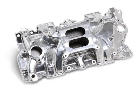 Weiand Street Warrior Intake Manifolds 8120P Manifold, Warrior, Dual Plane, Aluminum, Polished, Square Bore, Chevy, Small Block, Each thumbnail 1