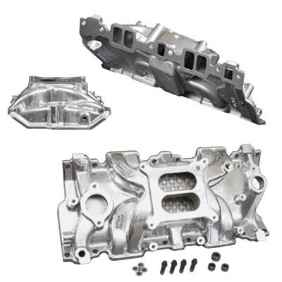 Weiand Street Warrior Intake Manifolds 8120P Manifold, Warrior, Dual Plane, Aluminum, Polished, Square Bore, Chevy, Small Block, Each thumbnail 2