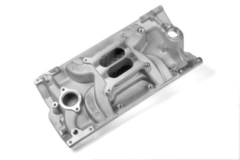 Weiand Street Warrior Intake Manifolds 8121 Manifold, Warrior, Dual Plane, Aluminum, Natural, Square Bore, Chevy, Small Block, Each thumbnail 3