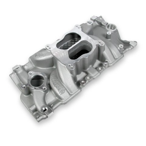 Weiand Street Warrior Intake Manifolds 8126 Manifold, Warrior, Dual Plane, Aluminum, Natural, Spread Bore, Chevy, Small Block, Each thumbnail 4
