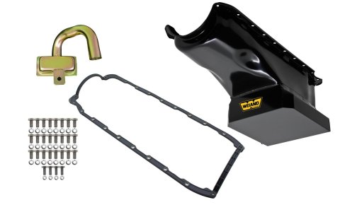 Weiand Oil Pan Packages 5032WND Pan, Wet, Rear Sump, 6.00 qts., Steel, Black, 8.250 in. Depth, Pickup, Chevy, Big Block, Kit