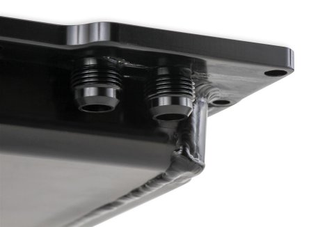 Weiand Oil Pan Packages 5042WND Pan, Fabricated, Aluminum, Black, 7 Quart, Front Sump, Chevy, LS, Kit thumbnail 5
