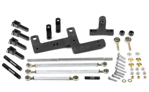 Weiand Hi-Ram Carburetor Linkage Kits 7167WND Throttle Kit, Dual Quad for 6-71/8-71 Superchargers, Inline Mount, Universal, Kit thumbnail 1