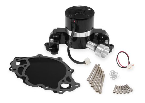 Frostbite Electric Water Pumps 22-118 Pumps, Electric, Aluminum, Black, 8.00 amps, 6.500 in. Overall Depth, Backing Plate, Ford, Small Block Windsor, Each thumbnail 1