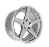 Rocket Racing Flare Titanium Machined Wheels 18x10 Wheel, Machined, 18 in. x 10 in., Aluminum, Silver, Machined, 6.50 in. Backspace, 5 x 4 1/2 in. Bolt Pattern, "B" Face, Each thumbnail 4