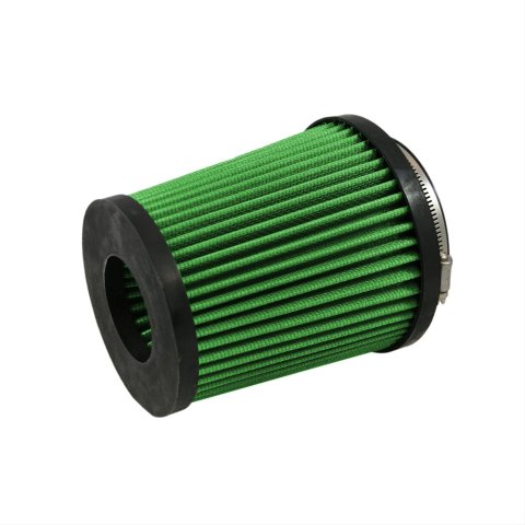 Green Filter High Performance Universal Air Filters 2458 Filter, Conical Flanged, Woven Cotton, Green, 4.00 in. Inlet Flange, 6.00 in. Length, Each