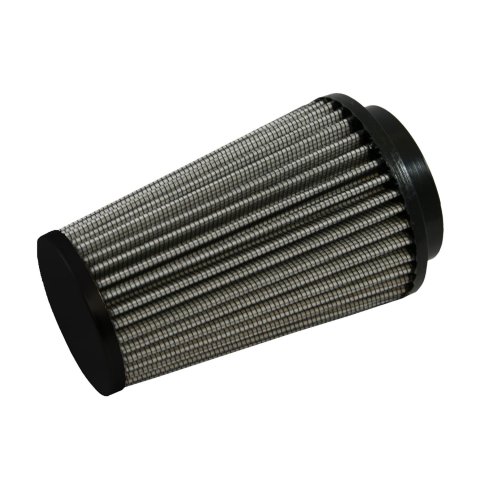 Green Filter High Performance Universal Air Filters 2857 Filter, Conical Flanged, Woven Cotton, White, 2.50 in. Inlet Flange, 6.00 in. Length, Each