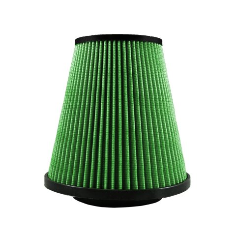 Green Filter High Performance Universal Air Filters 2375 Filter, Conical Flanged, Woven Cotton, Green, 4.500 in. Inlet Flange, 8.00 in. Length, Each