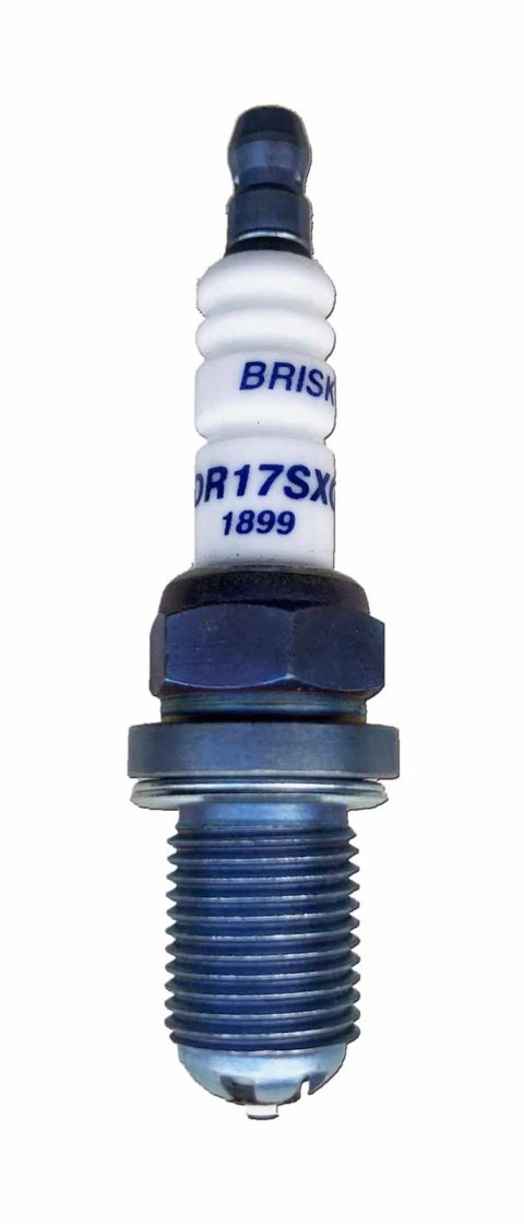 Brisk Premium EVO Spark Plugs DR17SXC Plugs, EVO, Copper, 14mm Thread Size, 19mm Reach, Gasket Seat, 17 Heat Range, Resistor, Each thumbnail 1