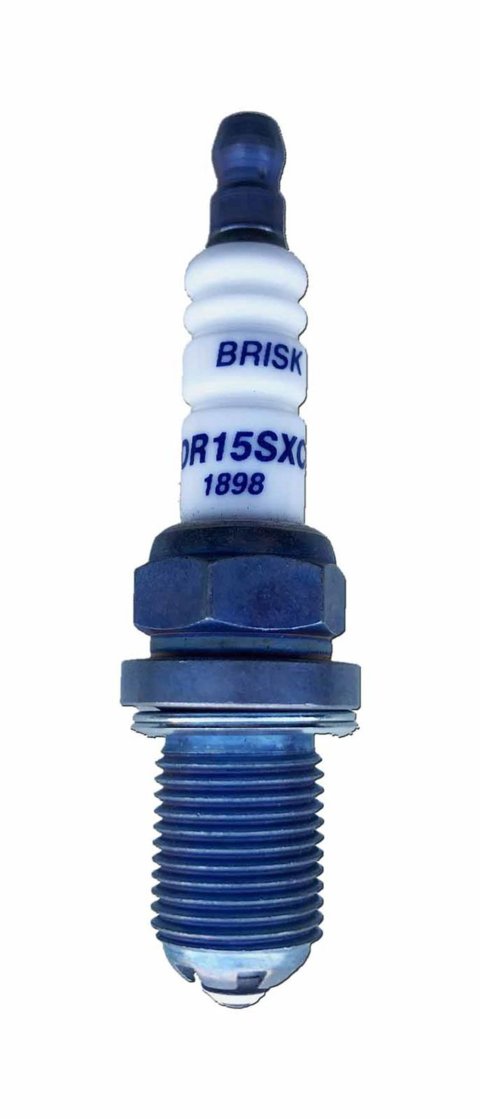 Brisk Premium EVO Spark Plugs DR15SXC Plugs, EVO, Copper, 14mm Thread Size, 19mm Reach, Gasket Seat, 15 Heat Range, Resistor, Each thumbnail 2