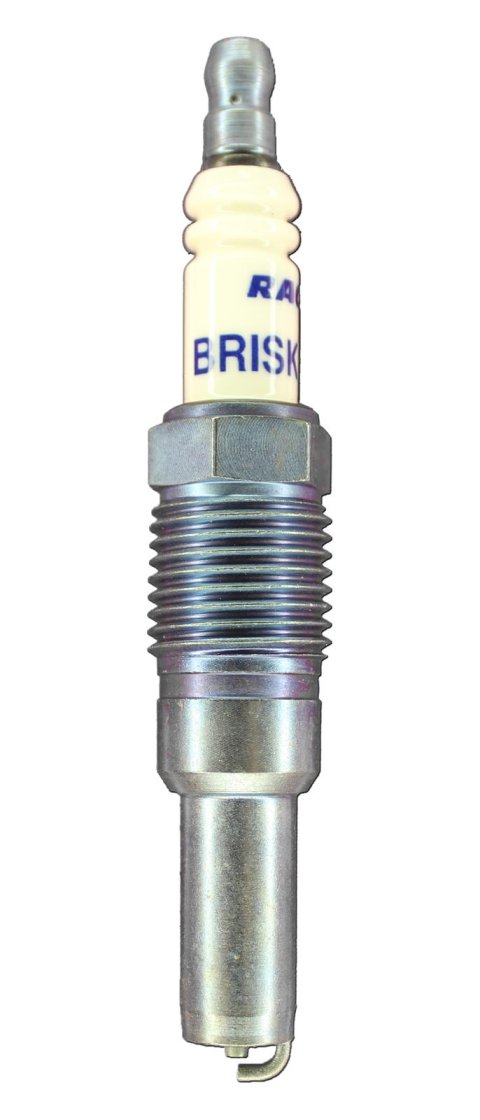 Brisk Silver Racing Spark Plugs 3VR14S Plugs, Racing, Silver, 16mm Thread Size, 22mm Reach, Tapered Seat, 14 Heat Range, Resistor, 3V, Ford, Each thumbnail 1