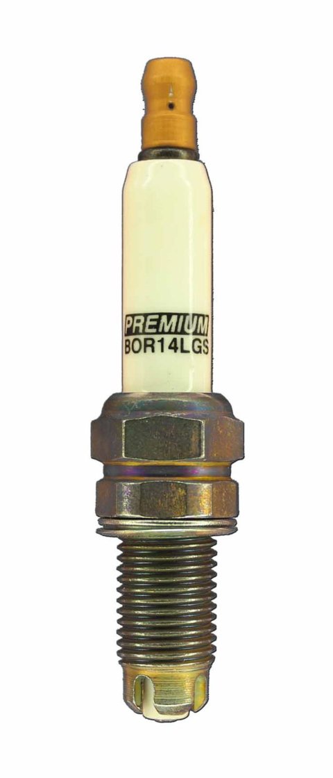 Brisk Premium LGS Spark Plugs BOR14LGS Plugs, LGS, Silver, 12mm Thread Size, 19mm Reach, Gasket Seat, 14 Heat Range, Resistor, Each thumbnail 2
