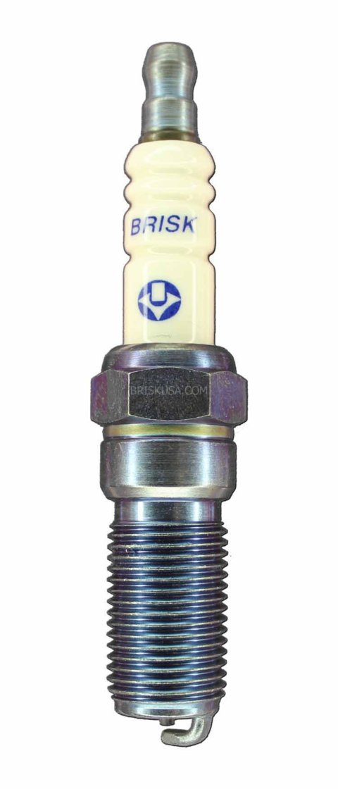 Brisk Silver Racing Spark Plugs RR12S Plugs, Racing, Silver, 14mm Thread Size, 25mm Reach, Tapered Seat, 12 Heat Range, Resistor, Each thumbnail 1