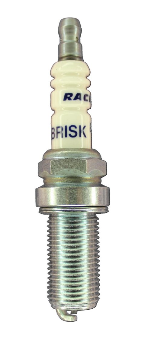 Brisk Silver Racing Spark Plugs ER12S Plugs, Racing, Silver, 14mm Thread Size, 26.5mm Reach, Gasket Seat, 12 Heat Range, Resistor, Each thumbnail 1