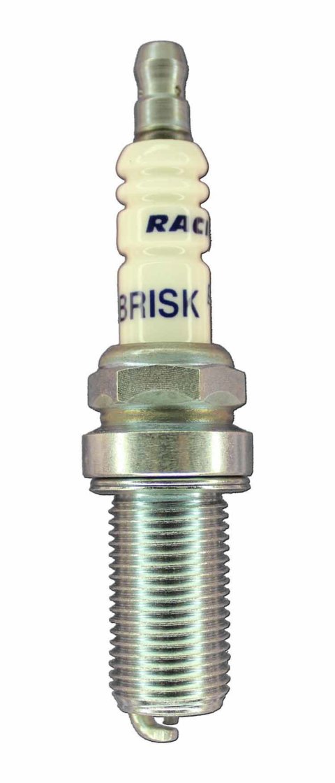 Brisk Silver Racing Spark Plugs ER12S Plugs, Racing, Silver, 14mm Thread Size, 26.5mm Reach, Gasket Seat, 12 Heat Range, Resistor, Each thumbnail 2