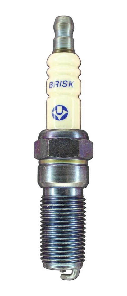 Brisk Silver Racing Spark Plugs RR10S Plugs, Racing, Silver, 14mm Thread Size, 25mm Reach, Tapered Seat, 10 Heat Range, Resistor, Each thumbnail 2
