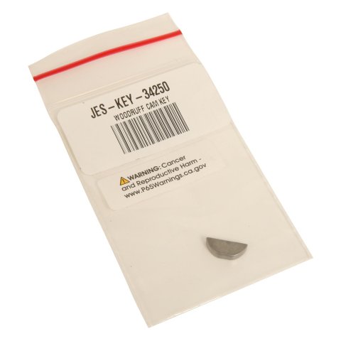 Jesel Woodruff Key Adapters KEY-34250 Adapter, Short, 0 Degree, 1/8 in. x 1/2 in., Steel, Natural, Each thumbnail 1
