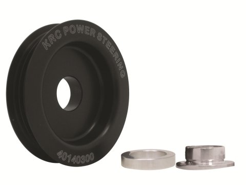 KRC Power Steering Alternator Pulleys 40140300 Pulley, Steering/Alternator, Serpentine, 3-Groove, 2.50 in., Aluminum, Black, Nippondenso/Delco, Each thumbnail 1