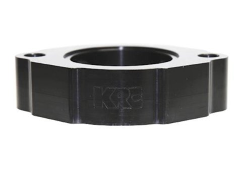 KRC Power Steering Water Neck Spacers 15375000 Spacer, Billet Aluminum, Black Anodized, Chevy, 1.000 in. Thick, Two 3/8 in. NPT Female Holes, Each thumbnail 3