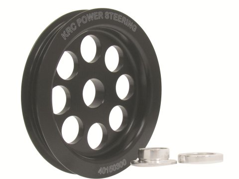 KRC Power Steering Alternator Pulleys 40150300 Pulley, Steering/Alternator, Serpentine, 3-Groove, 3.50 in., Aluminum, Black, Nippondenso/Delco, Each thumbnail 1