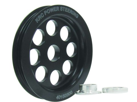 KRC Power Steering Alternator Pulleys 40150300 Pulley, Steering/Alternator, Serpentine, 3-Groove, 3.50 in., Aluminum, Black, Nippondenso/Delco, Each thumbnail 2