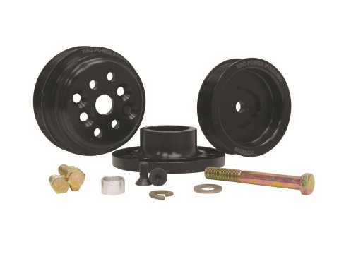 KRC Power Steering Serpentine Pulley Kits 36401500 System, Pro Series, Serpentine, Aluminum, Black Anodized, 3-Groove Mid-Performance Ratio, SB Chevy, Kit thumbnail 1