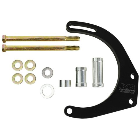 KRC Power Steering Alternator Brackets 40550000 Bracket, Passenger Side Mid Mount, Billet Aluminum, Black Anodized, Chevy, Each thumbnail 2