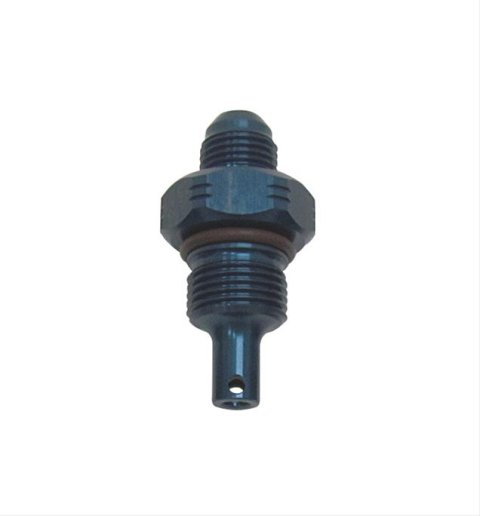 KRC Power Steering Pump Flow Control Fittings 25304000 Fitting, Pump, ID 4, Aluminum, Blue Anodized, Straight, Male -6 AN, Pump, Each thumbnail 1