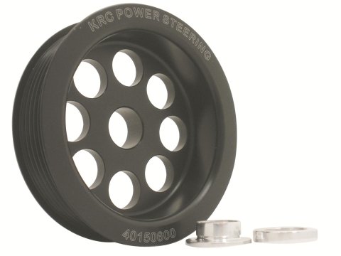 KRC Power Steering Alternator Pulleys 40150600 Pulley, Steering/Alternator, Serpentine, 6-Groove, 3.50 in., Aluminum, Black, Nippondenso/Delco, Each thumbnail 1