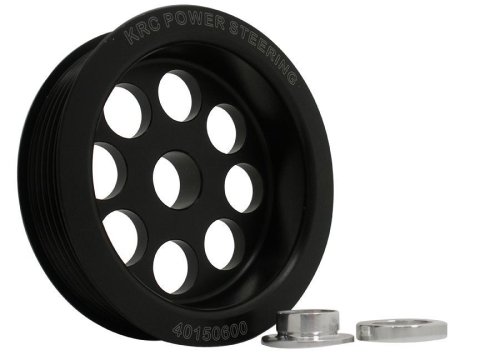 KRC Power Steering Alternator Pulleys 40150600 Pulley, Steering/Alternator, Serpentine, 6-Groove, 3.50 in., Aluminum, Black, Nippondenso/Delco, Each thumbnail 2