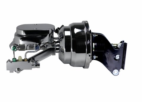 LEED Brakes Master Cylinder and Brake Booster Combos 796B4 8 in. Booster, Chrome, Firewall Mount, Dual Bowl Cylinder, Aluminum, Chrome, Non-Adjustable Proportioning Valve, Disc/Disc, Kit thumbnail 2