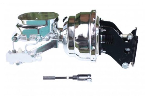 LEED Brakes Master Cylinder and Brake Booster Combos 796B4 8 in. Booster, Chrome, Firewall Mount, Dual Bowl Cylinder, Aluminum, Chrome, Non-Adjustable Proportioning Valve, Disc/Disc, Kit thumbnail 3