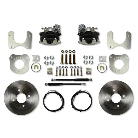 LEED Brakes Rear Disc Brake Conversion Kits for 1979-1986 CAPRI, MUSTANG - RC0010 Kit, Drum to Conversion, Single Piston, Solid Surface Vented Rotors, 4-Lug, Zinc Plated Calipers, Ford, Kit thumbnail 4