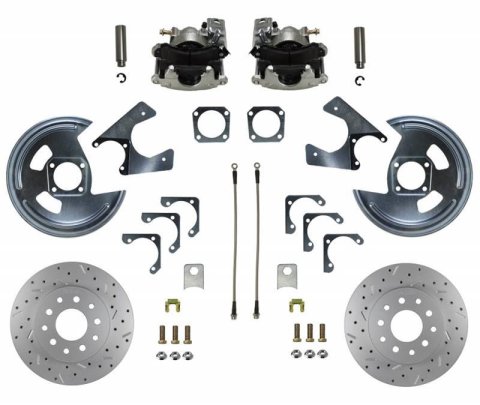 LEED Brakes Rear Disc Brake Conversion Kits RC1001X Kit, Conversion, Cross-drilled/Slotted Rotors, Zinc Plated Calipers, Buick, Chevy, GMC, Oldsmobile, Pontiac, Kit thumbnail 5