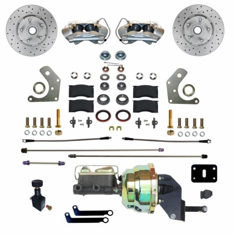 LEED Brakes Front Disc Brake Conversion Kits FC2002-8405X Kit, Conversion, Power Assist, Cross-Drilled/Slotted Rotors, Cast Iron Calipers, Zinc Plated, 5 x 4.50 in. Bolt Pattern, Kit thumbnail 6