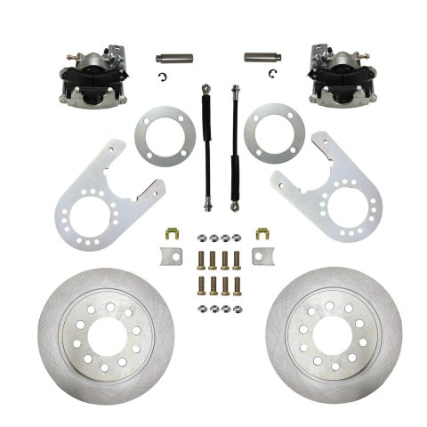 LEED Brakes Rear Disc Brake Conversion Kits RC6004 Kit, Conversion, Solid Surface Rotors, Black Calipers, 5 x 5.00 in. Bolt Pattern, 11.53 in. Diameter Rotors, Chevy, GMC, Kit thumbnail 1